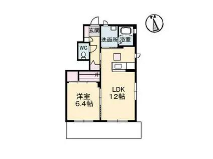 ラ・パルテール豊成 壱番館(1LDK/1階)の間取り写真