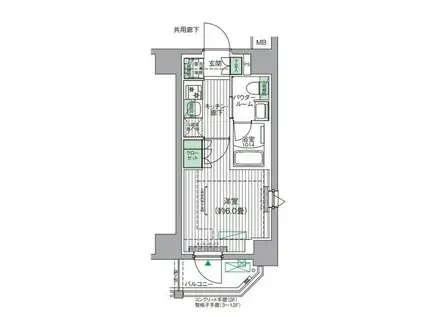 BPRレジデンス青砥(1K/2階)の間取り写真