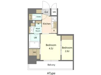 ALIVIS東京尾久(2K/4階)の間取り写真