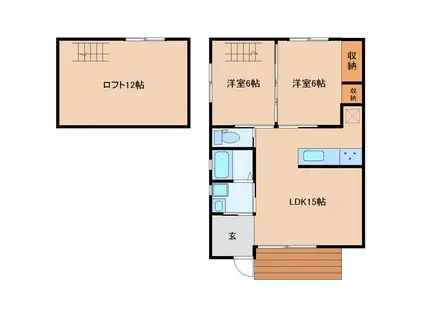 シャノワール(2LDK/1階)の間取り写真