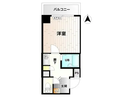 淡路ハイツ(1K/4階)の間取り写真