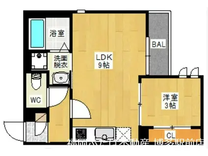 グランティック LILY(1LDK/1階)の間取り写真