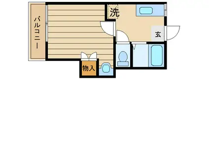 コーポかしわ(1K/1階)の間取り写真