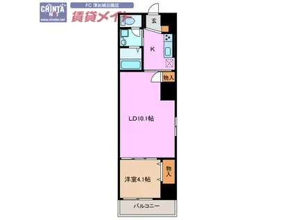 カーサステラ(1LDK/6階)の間取り写真