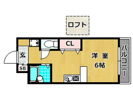 ラフィーネ枚方III(1K/5階)の間取り写真
