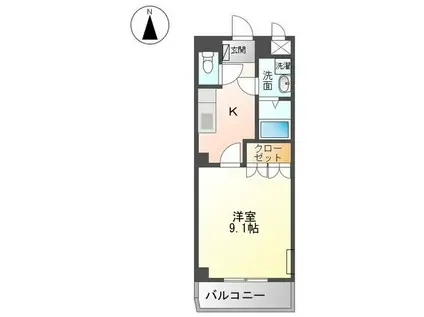 AVENUE GREEN LEAF(1K/1階)の間取り写真