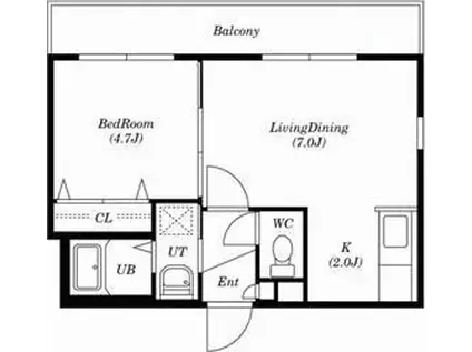アズライトN17(1DK/3階)の間取り写真