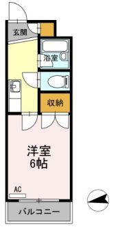 平成第二ビル(1K/3階)の間取り写真