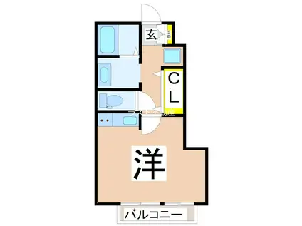 レモングラス(ワンルーム/1階)の間取り写真