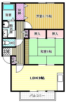 ソフィアドミール(2LDK/2階)の間取り写真
