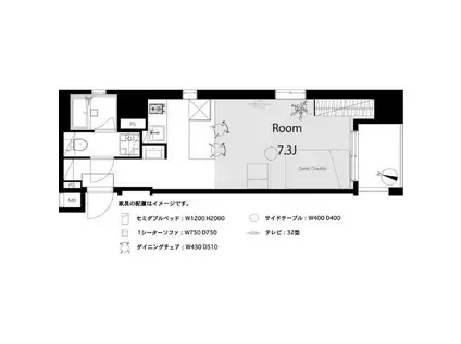 日神デュオステージ笹塚西館(ワンルーム/1階)の間取り写真