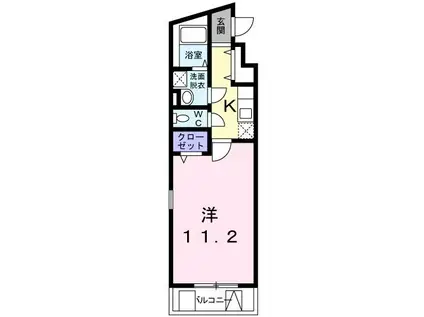 ヴィオラ(1K/3階)の間取り写真