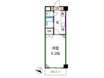 シティーホーム鷹の台3(1K/3階)の間取り写真