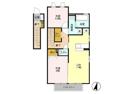 ラフィーネIII(2LDK/2階)の間取り写真