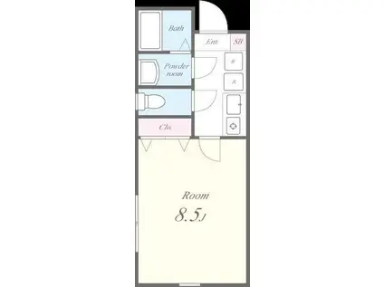 VILLA GRIGIO大森西(1K/1階)の間取り写真