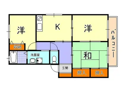 フォーレス森北町(3K/1階)の間取り写真