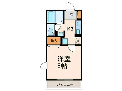 ハレリノ上野毛(1K/1階)の間取り写真