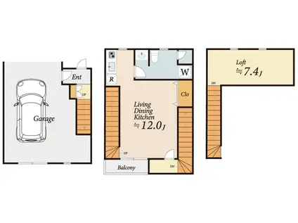 UN VILLA八王子(ワンルーム/1階)の間取り写真