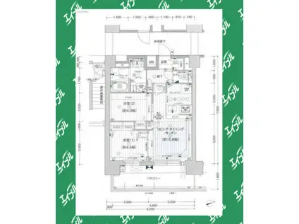 プレサンスジェネ上前津(2LDK/15階)の間取り写真