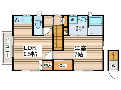 カーサボニータ(1LDK/2階)の間取り写真
