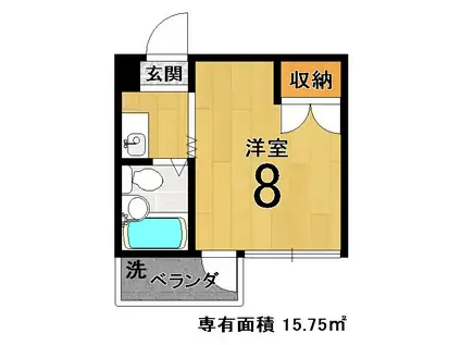 メゾンフレンド(1K/4階)の間取り写真