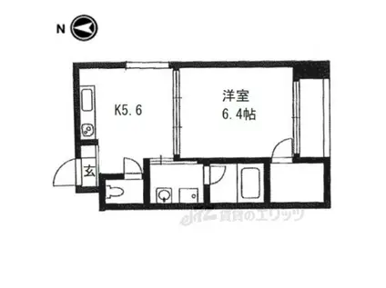 デュープル京都(1K/3階)の間取り写真