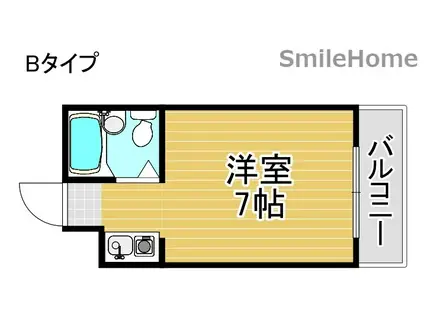 プリエール住之江御崎(1K/2階)の間取り写真