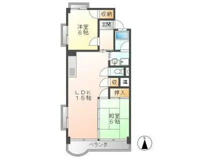 RESIDENCE MASAKI I S棟(2LDK/2階)の間取り写真