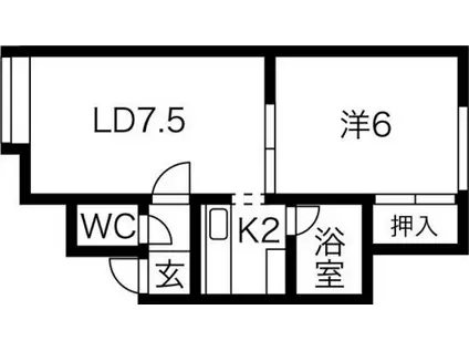 マーチハウス(1LDK/1階)の間取り写真