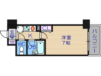 エスリード松屋町(1K/3階)の間取り写真