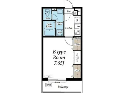 グレイス岩槻II(1K/1階)の間取り写真