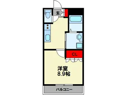 SINGLE・COURT-SP(1K/3階)の間取り写真