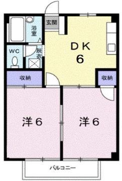 シティハイツ成和(2DK/2階)の間取り写真