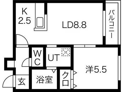 MTガーデンイースト(1LDK/4階)の間取り写真