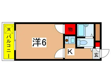 シティホームズ中山(1K/2階)の間取り写真