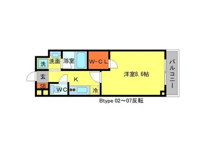 プリマベーラA棟(1K/5階)の間取り写真