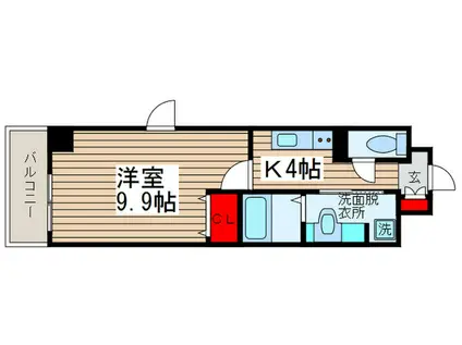 アーバンシャトー千葉(1K/5階)の間取り写真