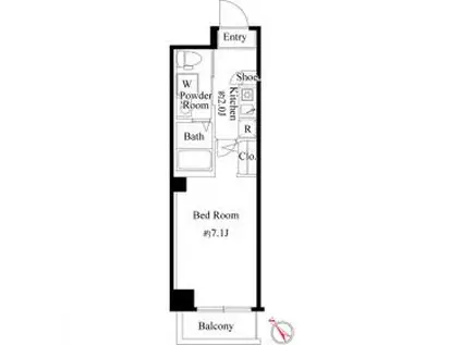 アーバンスクエア大山(1K/2階)の間取り写真