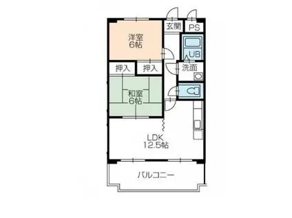 ヴィラシャルマン(2LDK/2階)の間取り写真