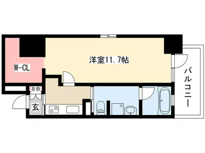 ル・ブルー鶴舞(1K/10階)の間取り写真