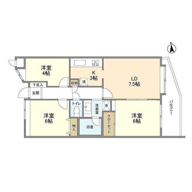 アルス立川(3LDK/5階)の間取り写真
