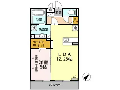 佐久アリーナ(1LDK/3階)の間取り写真