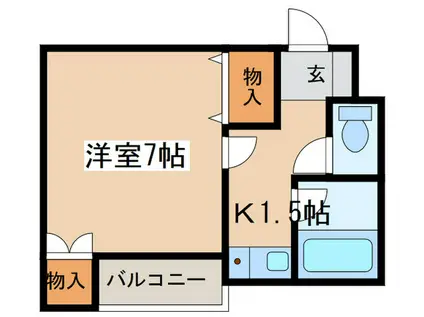 メゾンラトゥール(1K/2階)の間取り写真