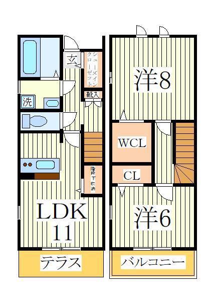 GRANDIR KASHIWATANAKA F棟(2LDK/1階)の間取り写真