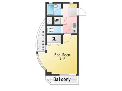 エルモ麻布(1K/3階)の間取り写真