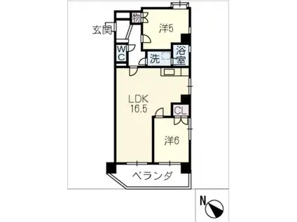 日映マンションII(3LDK/8階)の間取り写真