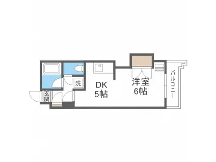 オリエントレジデンス(1DK/4階)の間取り写真