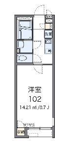 クレイノリリオ(1K/2階)の間取り写真