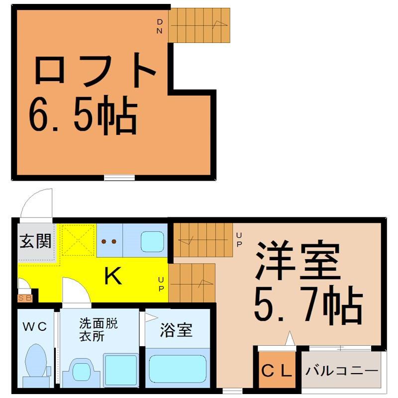 STAGE名駅(1K/1階)の間取り写真