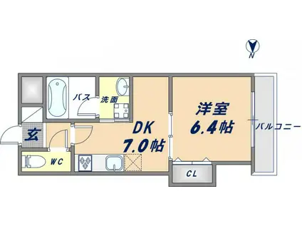 ボワ・リジエール(1DK/4階)の間取り写真